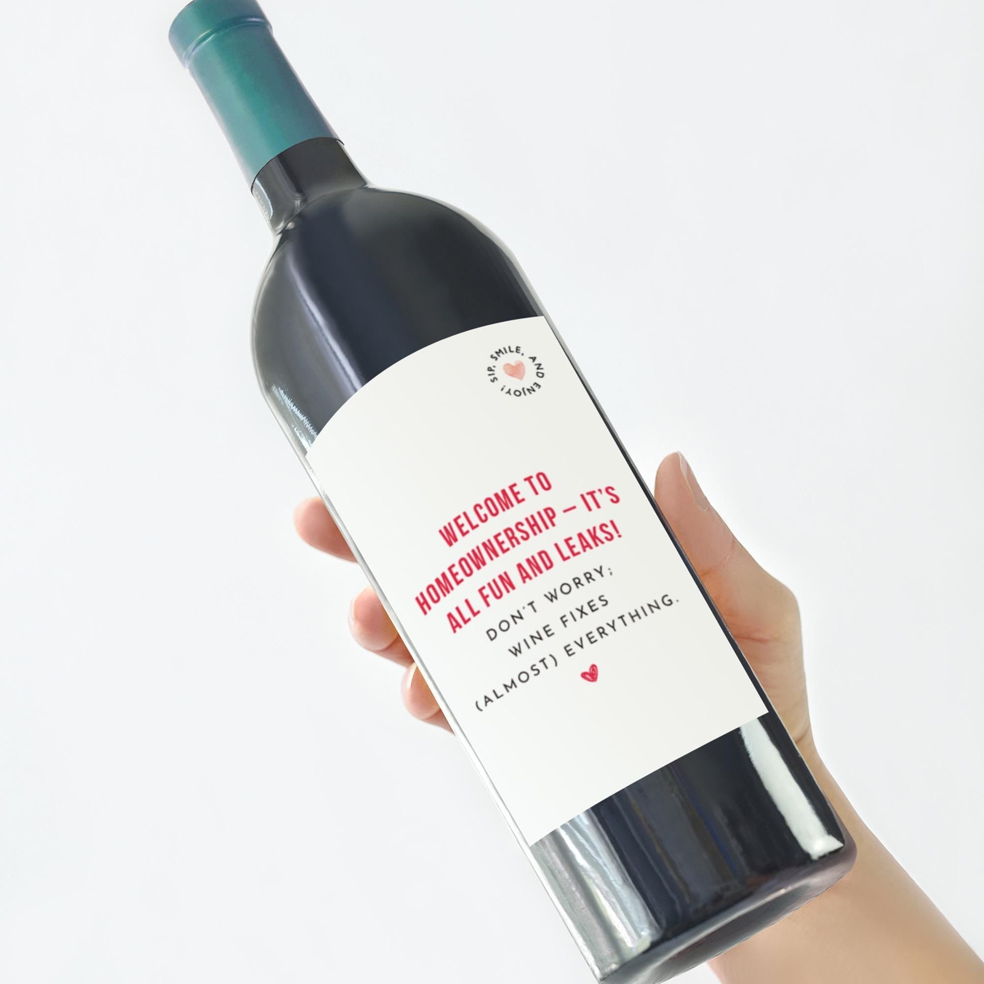 Funny New Home Wine Label Gift Welcome to Homeownership Sticker Housewarming Gift for Friend Family Wine Prosecco Bottle Sticker Homeowner