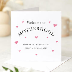 Funny New Mum Card Personalised First Mother's Day Card for New Mummy Cute Baby Shower Gift for Her Welcome to Motherhood Sleeping In Quote