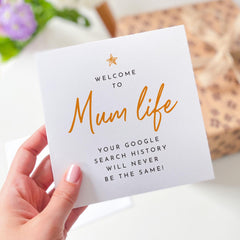 Funny New Mum Card Welcome to Mum Life Search History Will Never Be the Same First Mother's Day Gift for Sleep Deprived Mummy Baby Shower
