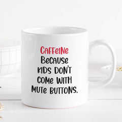 Funny Parents Mug Caffeine Fix Gift for Mum Dad Mother's Day Coffee Lover Cup Parenting Humor Christmas Gift