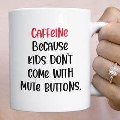 Funny Parents Mug Caffeine Fix Gift for Mum Dad Mother's Day Coffee Lover Cup Parenting Humor Christmas Gift