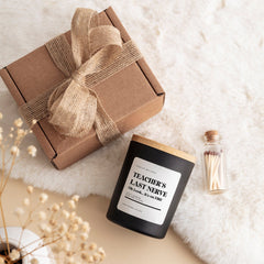 Funny Scented Soy Candle Gift Set For Teacher Teacher's Last Nerve Oh Look... It's On Fire End Of Term Christmas