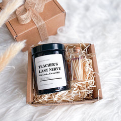 Funny Scented Soy Candle Gift Set For Teacher Teacher's Last Nerve Oh Look... It's On Fire End Of Term Christmas