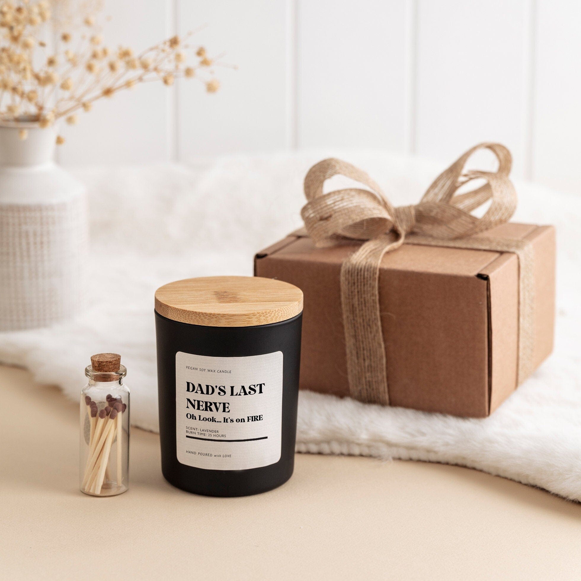 Funny Scented Soy Wax Candle Gift Set For Dad Dad's Last Nerve Oh Look... It's On Fire Father's Day Christmas Birthday