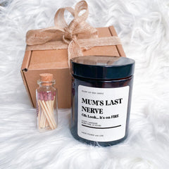 Funny Scented Soy Wax Candle Gift Set For Mum Mum's Last Nerve Oh Look... It's On Fire Mother's Day Christmas Birthday