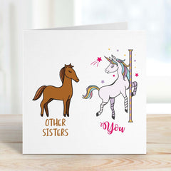 Funny Sister Card Other Sisters Birthday Card For Sister Cute Card For Sister Unicorn Card Happy Birthday Sister Card With Unicorn