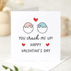 Funny Valentine's Day Card for Boyfriend Girlfriend Husband Wife You Crack Me Up Cute Love Card Partner Humorous Valentine's Gift