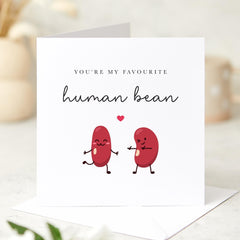 Funny Valentines Day Card Human Bean Cute Card for Wife Husband Boyfriend Girlfriend Anniversary for Boyfriend Girlfriend Valentines Gift