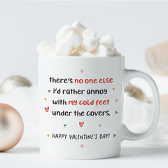 Funny Valentine’s Mug or Coaster Cold Feet Gift for Partner Cute Romantic Gift for Couples