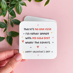 Funny Valentine’s Mug or Coaster Cold Feet Gift for Partner Cute Romantic Gift for Couples