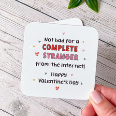 Funny Valentine’s Mug or Coaster Stranger Internet Gift for Online Dating Relationship