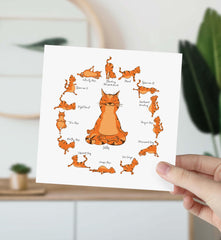 Funny Yoga Positions Card With Cute Cats Gift Card For Yoga Lover Yoga Birthday Card Greeting Card Cat Lover Cat Owner Gift