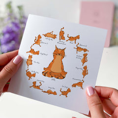 Funny Yoga Positions Card With Cute Cats Gift Card For Yoga Lover Yoga Birthday Card Greeting Card Cat Lover Cat Owner Gift