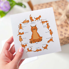 Funny Yoga Positions Card With Cute Cats Gift Card For Yoga Lover Yoga Birthday Card Greeting Card Cat Lover Cat Owner Gift