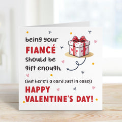 Funnyvalentine's Day Card For Fiancee Being Your Fiance Gift Enough Engaged Engagement First Valentines Girlfriend Boyfriend Valentines Day