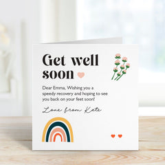 Get Well Soon Card For Her Him Hoping To See You Back In Card Thinking Of You Gifts Gift Card For Friend Floral Get Well Soon Card