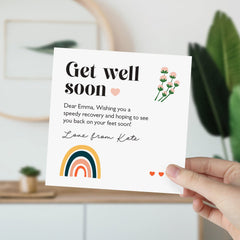 Get Well Soon Card For Her Him Hoping To See You Back In Card Thinking Of You Gifts Gift Card For Friend Floral Get Well Soon Card