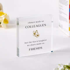 Gift for Colleague Acrylic Plaque Birthday Christmas Secret Santa Gift Thoughtful Work Friend Keepsake for Office Farewell Moving Away Gift