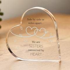 Gift for Sister Heart Plaque Keepsake from Sibling Birthday Christmas Long Distance Sister Gift Ornament Best Friend Soul Sister