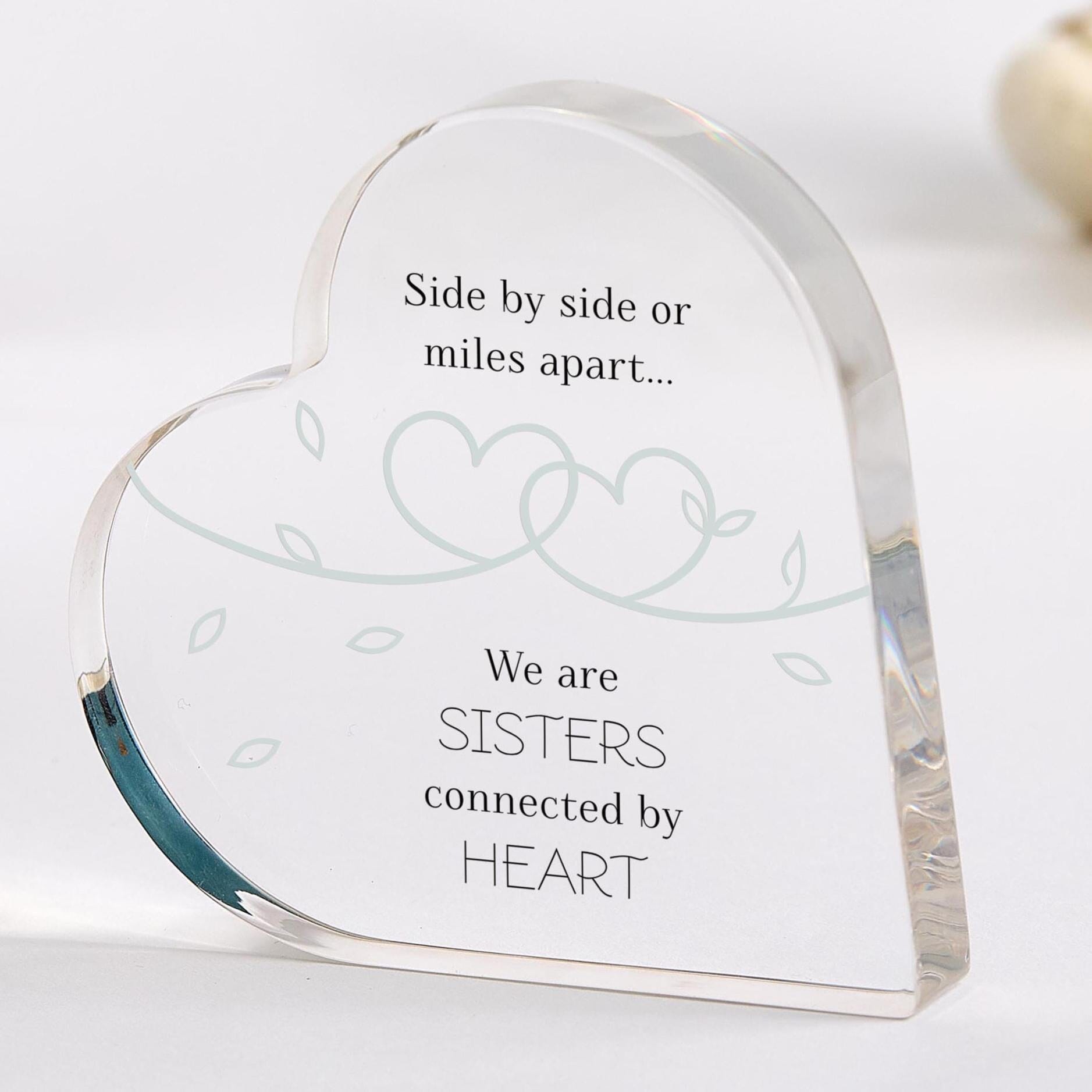 Gift for Sister Heart Plaque Keepsake from Sibling Birthday Christmas Long Distance Sister Gift Ornament Best Friend Soul Sister