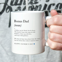 Gift for Stepdad Father's Day Mug for Bonus Dad Meaningful Definition Thoughtful Gift from Stepkids Keepsake Coffee Cup for Stepfather