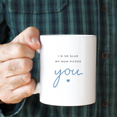 Gift for Stepdad I'm So Glad My Mum Picked You Mug Gift from Child Father's Day Birthday Christmas Keepsake Funny Cup for Stepfather