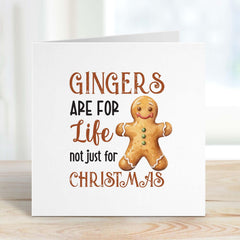 Gingers Are For Life Not Just For Christmas Funny Christmas Card Merry Christmas Gift Xmas Cards For Friends Her Him Gingerbread Man Card