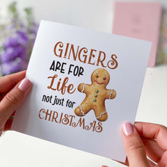 Gingers Are For Life Not Just For Christmas Funny Christmas Card Merry Christmas Gift Xmas Cards For Friends Her Him Gingerbread Man Card