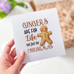 Gingers Are For Life Not Just For Christmas Funny Christmas Card Merry Christmas Gift Xmas Cards For Friends Her Him Gingerbread Man Card