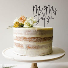 Gold Wedding Cake Topper, Custom Mr & Mrs Name, Rustic Bride Groom Decor, Wooden Gold Silver Rose Gold Black