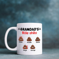 Grandad's little shits mug Personalised gift for grandpa Fathers Day Christmas birthday gift for him Funny present papa grandparent pops
