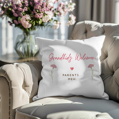 Grandkids Welcome Cushion Funny Gift for Grandma Grandad Nana Granny Mother's Day Birthday Christmas Decor