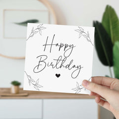 Happy Birthday Card With A Heart Gift Card For Girlfriend Boyfriend Wife Husband Daughter Granddaughter  Birthday Card For Her Him