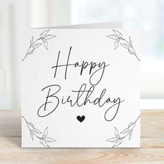 Happy Birthday Card With A Heart Gift Card For Girlfriend Boyfriend Wife Husband Daughter Granddaughter  Birthday Card For Her Him