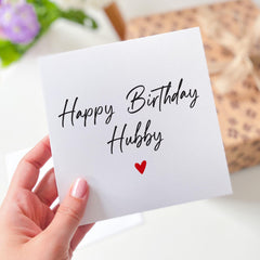 Happy Birthday Hubby Card Funny Birthday Card for Husband Cute Minimalist Love Card for Him from Wife Birthday Gift Card