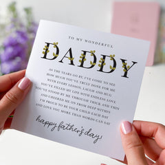 Happy Father's Day Card for Daddy Sentimental Verse Design Thoughtful Keepsake Father's Day Card from Son or Daughter