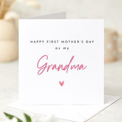 Happy First Mother's Day as My Grandma Card Sweet Keepsake Gift for New Grandmother Minimalist 1st Mothers Day Gift Card For Nanny Nan Nana