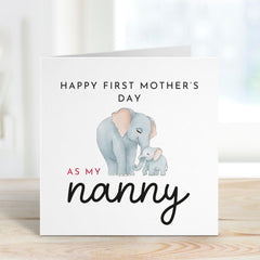 Happy First Mother's Day as my Nanny Card Greetings Card for New Grandma Keepsake from Kids Baby Gift Card 1st Happy Mothers Day Card Nana