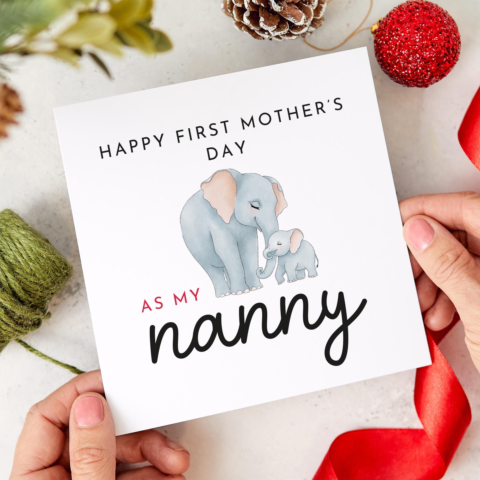 Happy First Mother's Day as my Nanny Card Greetings Card for New Grandma Keepsake from Kids Baby Gift Card 1st Happy Mothers Day Card Nana