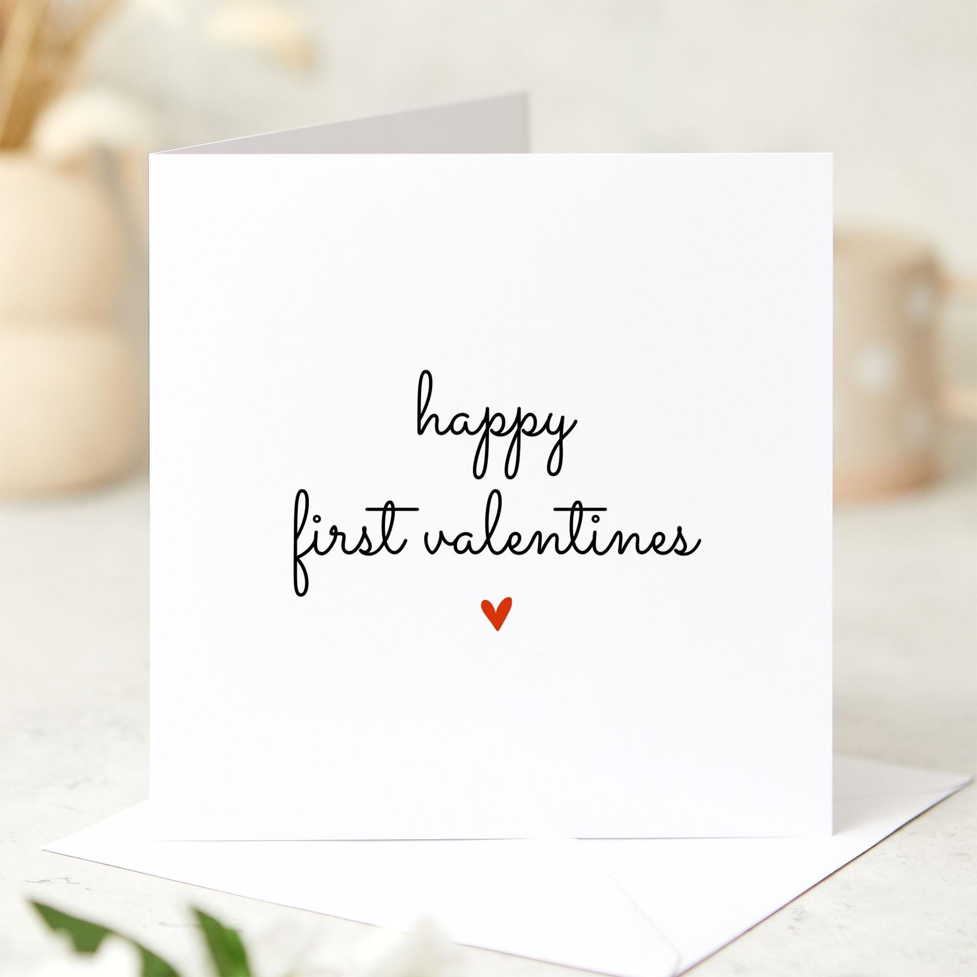 Happy First Valentines Card Simple Minimalist Valentines Day Card First Valentines Together Card Baby First Valentines Day Keepsake Modern