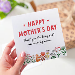 Happy Mother's Day Card Floral Thank You Card for Mum Cute Botanical Card for Mother Birthday Card for Mum Appreciation Card for Mama