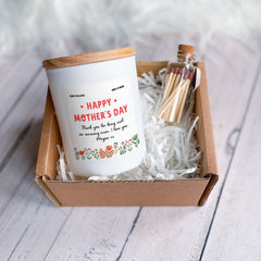 Happy Mother's Day Scented Soy Wax Vegan Candle With Your Own Text, Gift For Mum Mummy Mama Nanny Nana Gran Granny