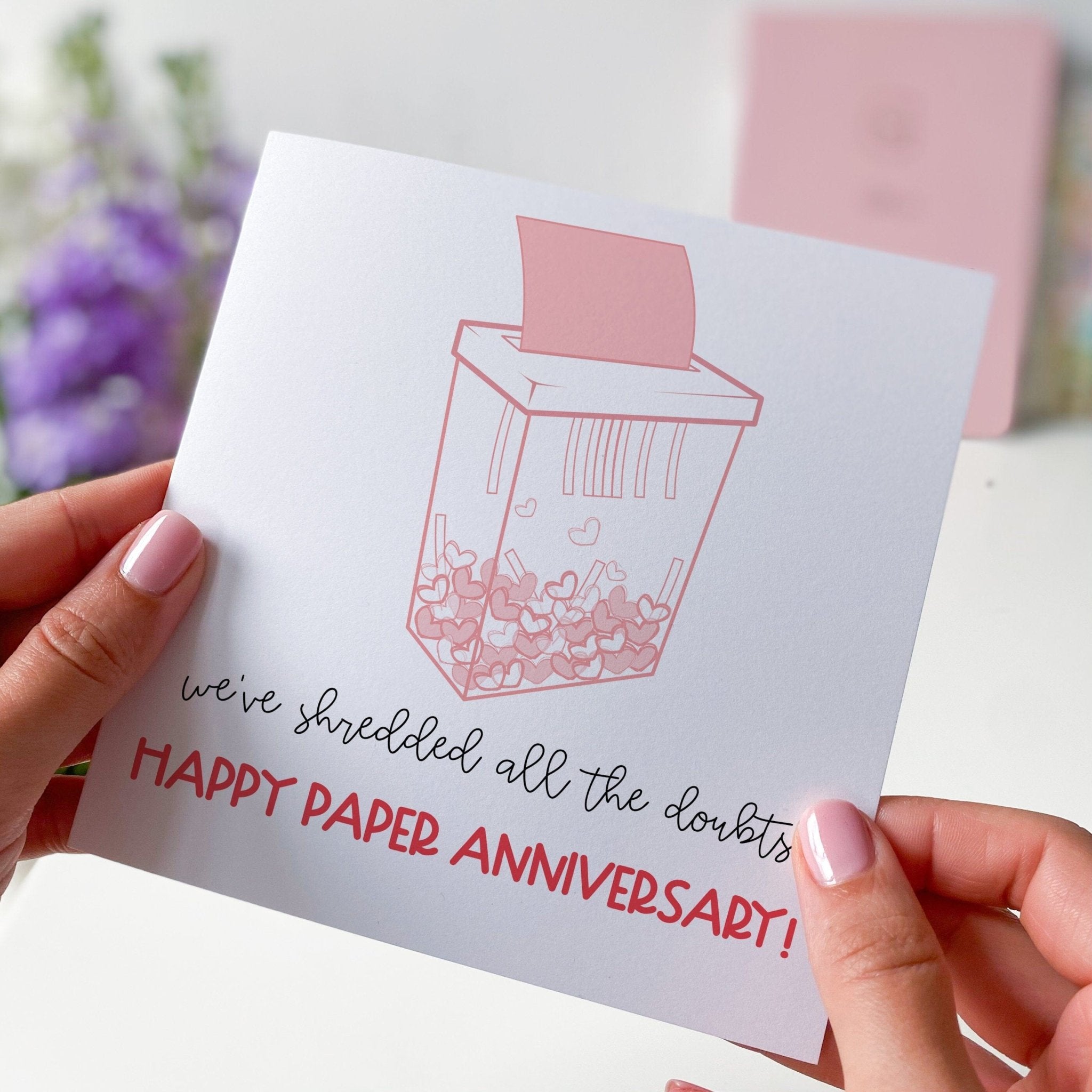 Happy Second Paper Anniversary Card We' Ve Shredded All The Doubts Happy Paper Anniversary With Couple Funny Happy Valentines Wedding Day