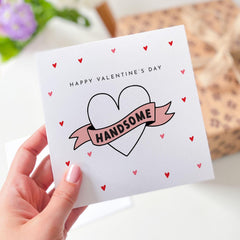 Happy Valentine Card for Him Handsome Heart Card Cute Valentines Day Card Boyfriend Gift Husband Card Romantic Love Card for Partner