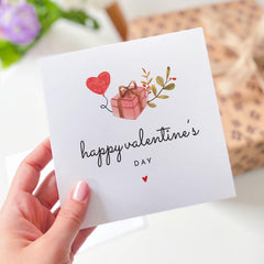 Happy Valentines Day Card for Wife Husband Girlfriend Boyfriend Fiance Love Greeting Card Heart Balloon Flowers Romantic Valentine Gift Card