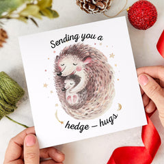 Hedgehog Card Cute Hedge Hugs Pun Card Thinking of You Card Get Well Soon Card Sending Hugs Greeting Card Mum Grandma Friend Family Auntie
