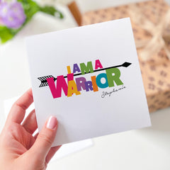I Am a Warrior Motivational Card Encouragement Card Inspirational Gift for Friend Family Colleagues Her Him Support Card Cancer Fighter