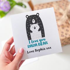 I Love You Dada Bear Card Cute Father’s Day or Dad's Birthday Card from Child Personalised Bear Hug for Dad First Fathers Day Keepsake