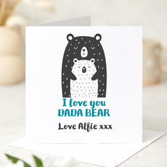 I Love You Dada Bear Card Cute Father’s Day or Dad's Birthday Card from Child Personalised Bear Hug for Dad First Fathers Day Keepsake