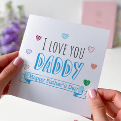 I Love You Daddy Father's Day Card Cute Father's Day Card from Son or Daughter Gift for Dad Heartfelt Card for First Fathers Day Gift Card